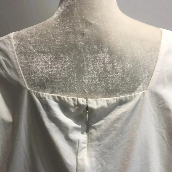 Madewell Poplin Lizzie babydoll dress ivory 20W New with Tags - Picture 7 of 10